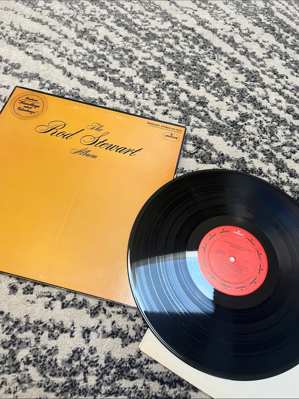 Rod Stewart Album Vinyl with Orange Sleeve